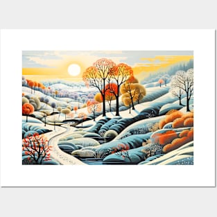 Winter Landscape Concept Abstract Colorful Scenery Painting Posters and Art